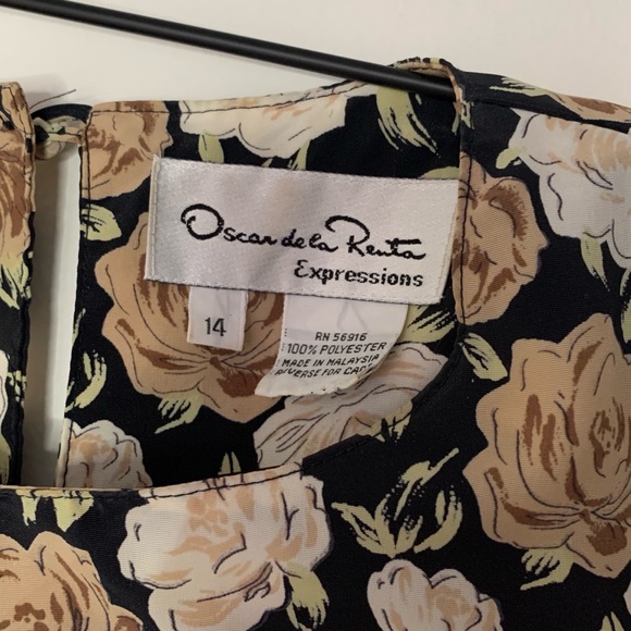 VINTAGE OSCAR DE LA RENTA ROSE PRINTED BLOUSE - Picture 4 of 4